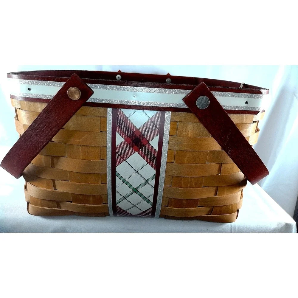 Longaberger 2013 Christmas‎ Traditions Plaid Tidings Basket Set - NEW